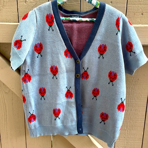Modcloth ladybug 🐞 knitted vest cardigan 1X 🐞 jacket - Picture 1 of 4